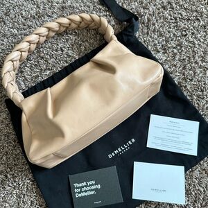DeMellier Tan Braided Handle Shoulder Bag